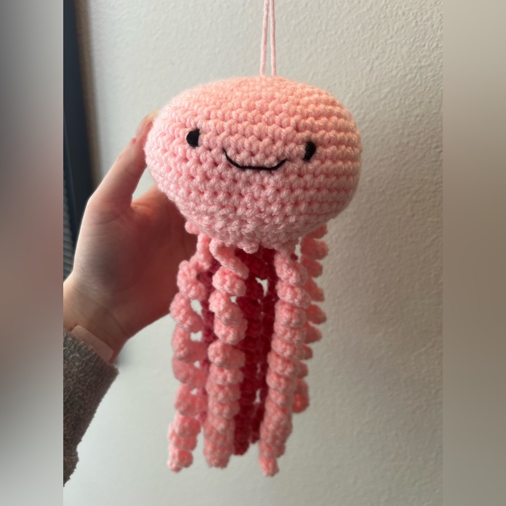 Hand Crocheted Hanging Squishy the Jellyfish! - Picture 4 of 8
